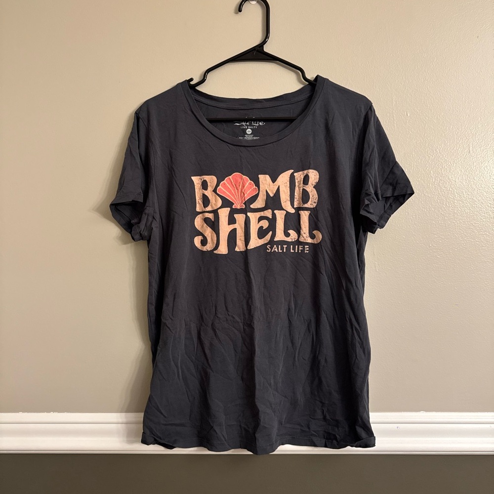 Women’s Salt Life Black and Pink Tee
